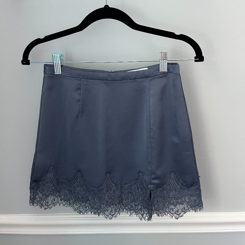 purple/gray silk mini skirt🩶
